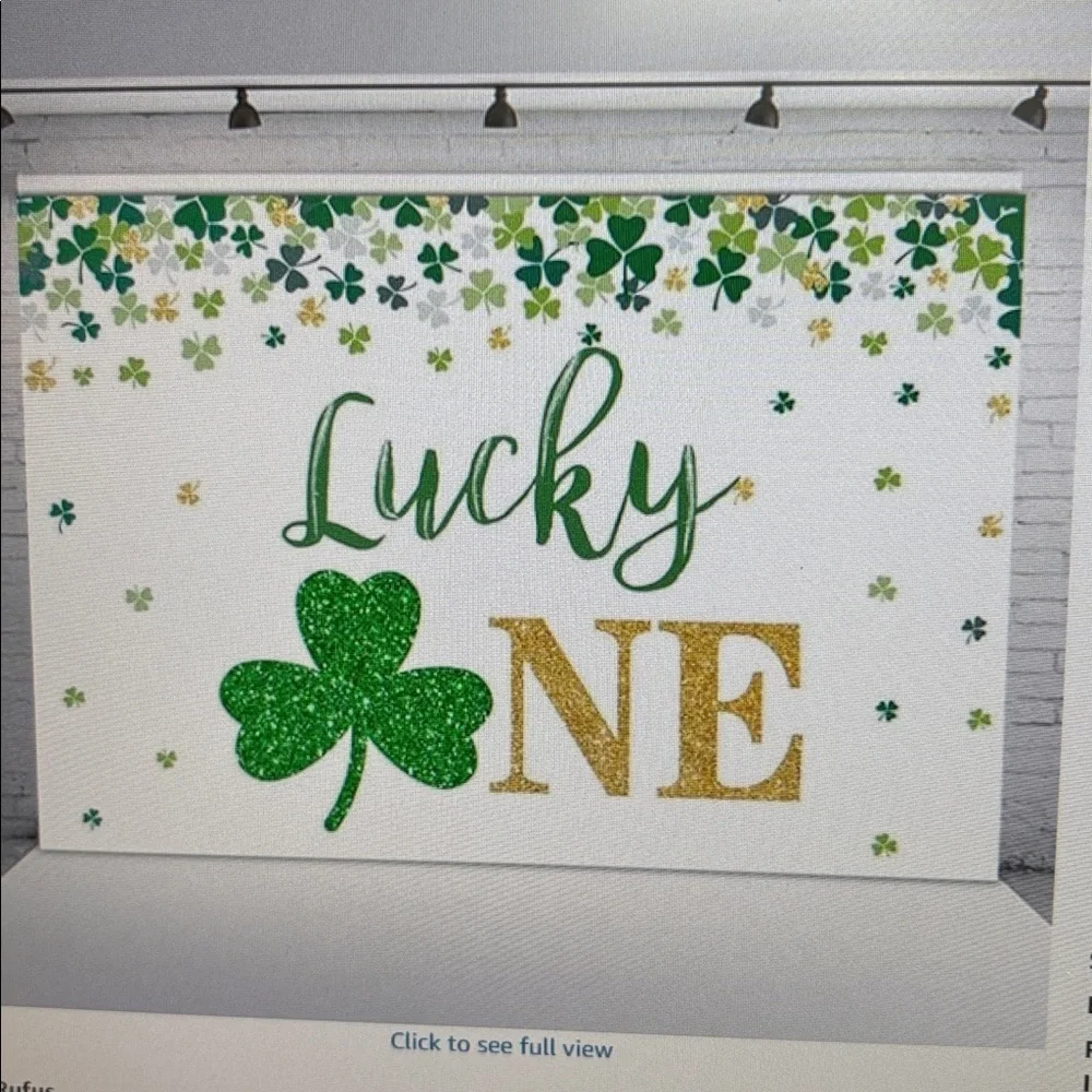 Lucky one first birthday cake smash outfit and decor
